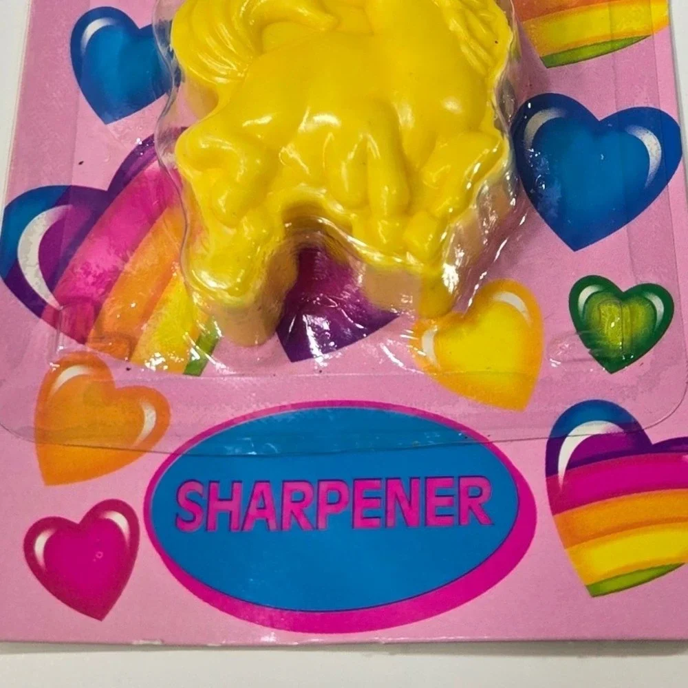 Vintage Lisa Frank Yellow Unicorn Pencil Sharpener School Stationery 1989 New